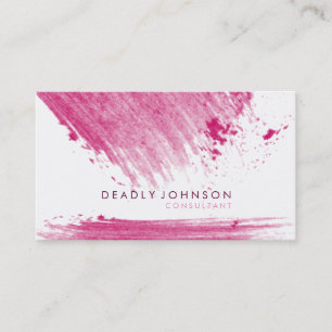 Carte De Visite Aquarelle Élégante Simple Splatter Pink Nature