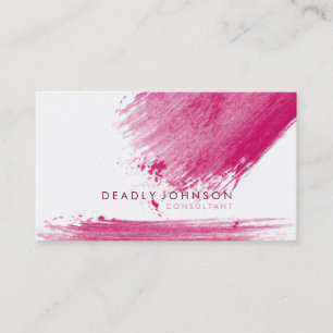 Carte De Visite Aquarelle Élégante Simple Splatter Pink Nature
