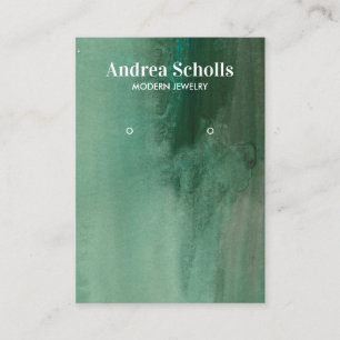 Carte De Visite Aquarelle Émeraude Vert Bijoux Émeraude Écran