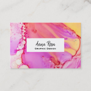 Carte De Visite *~* Aquarelle en marbre organique Abstrait gras