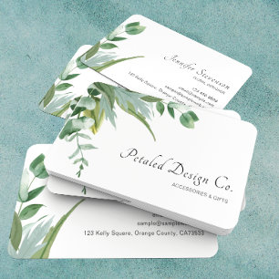 Carte De Visite Aquarelle Eucalyptus Feuilles Verdure