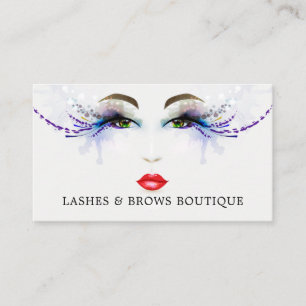 Carte De Visite Aquarelle Fantastique Eyelash Face Professionnel