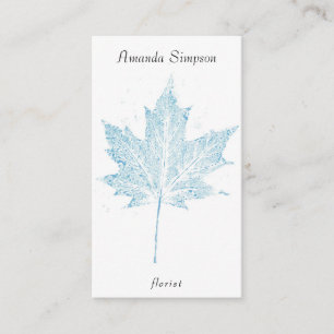 Carte De Visite Aquarelle, feuille d'érable, fleur de fleuriste