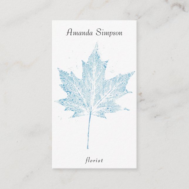 Carte De Visite Aquarelle, feuille d'érable, fleur de fleuriste (Devant)