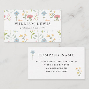Carte De Visite Aquarelle Fleur sauvage motif floral