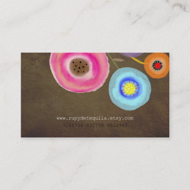 Carte De Visite Aquarelle Floral Designer (Devant)