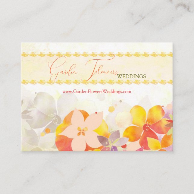 Carte De Visite Aquarelle Floral Wedding planner (Devant)