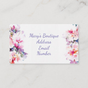 Carte De Visite Aquarelle florale
