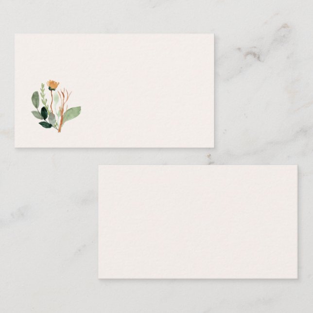 Carte de visite aquarelle florale (Devant / Derrière)