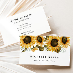 Carte De Visite Aquarelle florale de tournesol