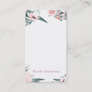 Carte De Visite Aquarelle Florale Moderne Minimaliste Élégante Chi