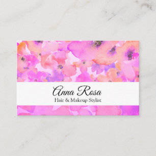 Carte De Visite *~* Aquarelle florale populaire rose Lavande chic