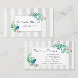 Carte De Visite Aquarelle florale sur le corail et l'Aqua modernes