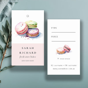 Carte De Visite Aquarelle Français Macarons Boulangerie Prix Balis
