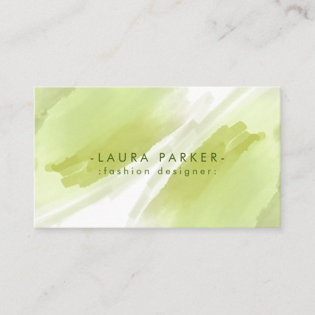 Carte De Visite Aquarelle Green Splatter Artiste de maquillage Abs (Devant)