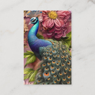 Carte De Visite Aquarelle gris Peacock Art