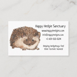Carte De Visite Aquarelle Happy Hedgehog