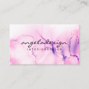 Carte De Visite Aquarelle humide peinte à la main ombrée splash él