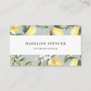 Carte De Visite Aquarelle Jardin citron et olives