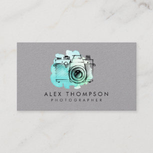 Carte De Visite Aquarelle Laver Caméra de film Vintage Photograph