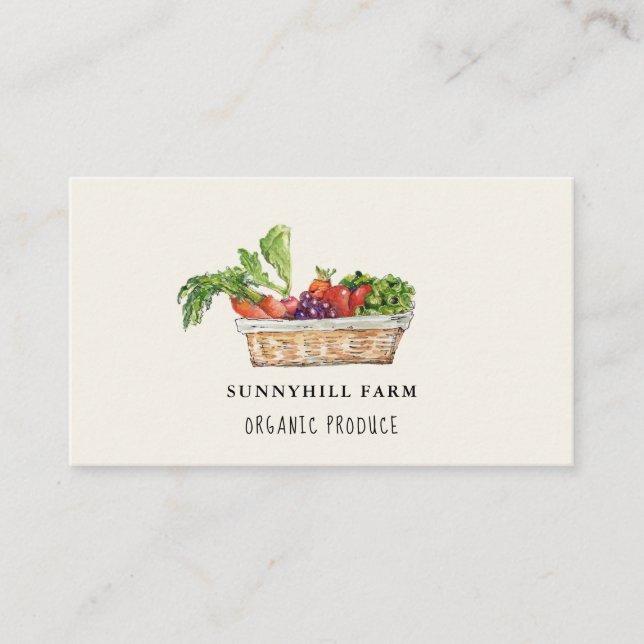 Carte de visite aquarelle légumes sur fond blanc c (Devant)