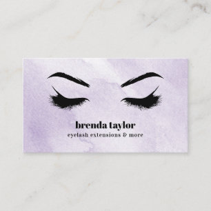Carte De Visite Aquarelle Lilac Chic Eyelash Browbar professionnel