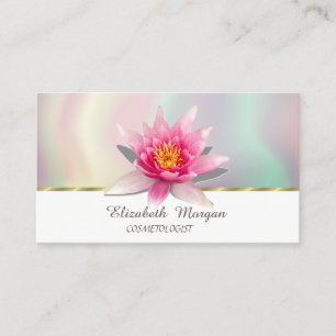 Carte De Visite Aquarelle Lotus Couleurs Holographiques
