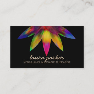 Carte De Visite Aquarelle Lotus Fleur Logo Yoga Santé de guérison