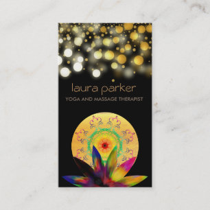 Carte De Visite Aquarelle Lotus Fleur Logo Yoga Santé de guérison