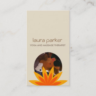Carte De Visite Aquarelle Lotus Fleur Logo Yoga Santé de guérison