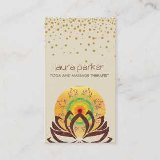 Carte De Visite Aquarelle Lotus Fleur Yoga Instructeur Holistic