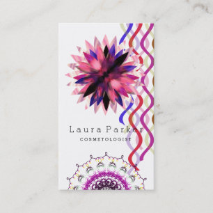 Carte De Visite Aquarelle Lotus Flower Mandala Yoga Spa holistique