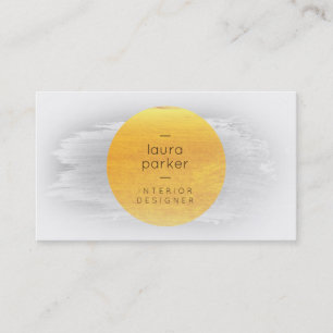 Carte De Visite Aquarelle Lune Jaune Splatter Abstrait Moderne