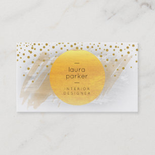 Carte De Visite Aquarelle Lune Jaune Splatz Confetti Moderne
