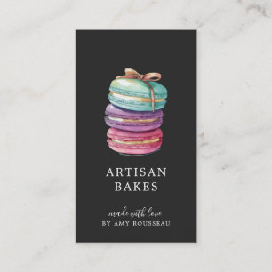 Carte De Visite Aquarelle Macaron Cookies Baker Pâtisserie Chef