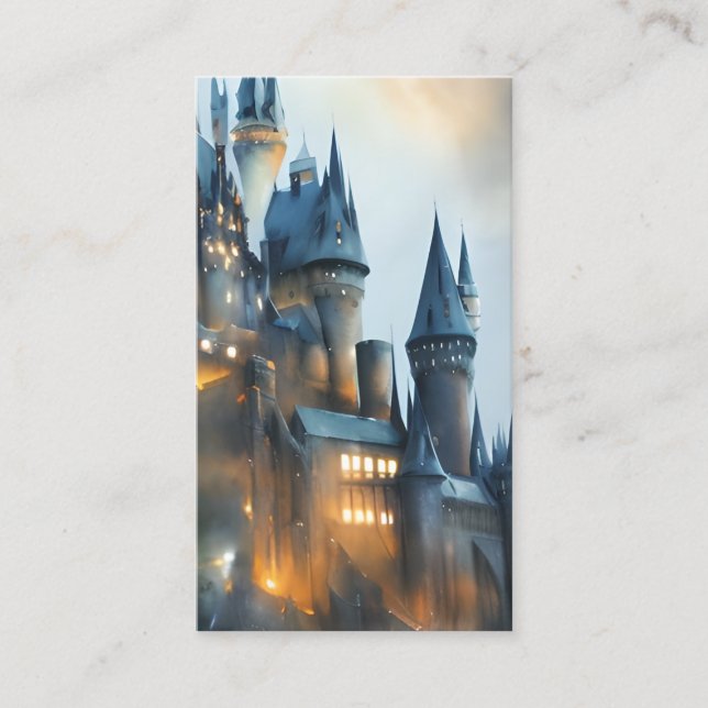 Carte De Visite Aquarelle Magic School Castle (Devant)