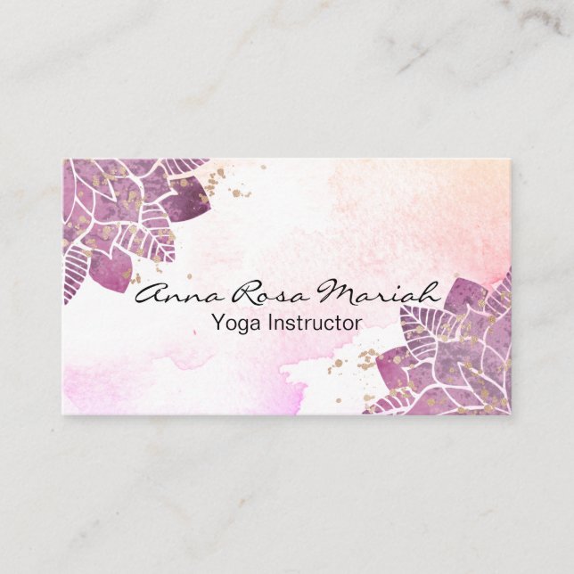 Carte De Visite *~* Aquarelle Mandala Parties scintillant guérison (Devant)