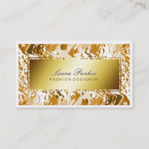 Carte De Visite Aquarelle Maquillage Artiste Cheveux Styliste or B