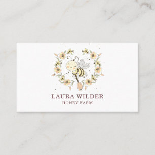 Carte De Visite Aquarelle Miel Abeille Florale Apiary Busin