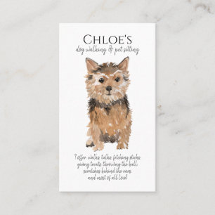 Carte De Visite Aquarelle mignonne Chien Walker Animal Sitter