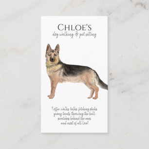 Carte De Visite Aquarelle mignonne Pet Sitter Chien Walker