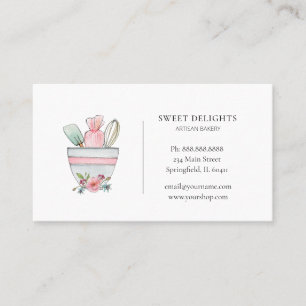 Carte de visite aquarelle mignonne pour boulangeri