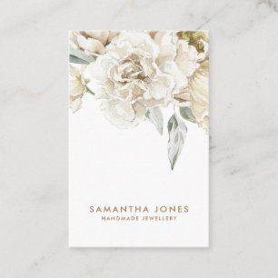 Carte De Visite Aquarelle minimaliste moderne florale pivoines