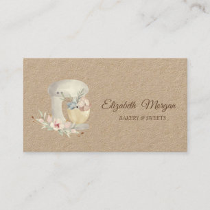 Carte De Visite Aquarelle Mixer Fleurs boulangerie