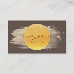 Carte De Visite Aquarelle moderne Abstrait élégant Brown Jaune