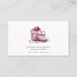 Carte De Visite Aquarelle moderne Dessert Baker Chef pâtissier