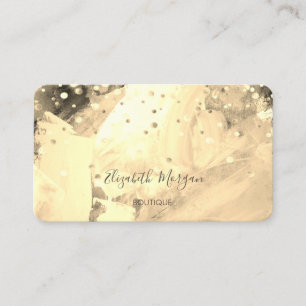 Carte De Visite Aquarelle Moderne Élégante, Confettis Dorés