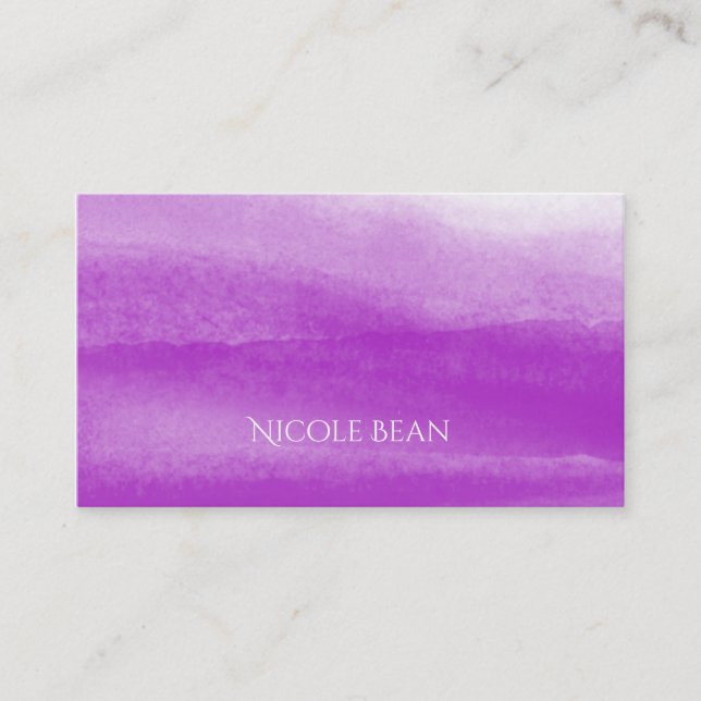 Carte De Visite Aquarelle Moderne Élégante Fuchsia (Devant)
