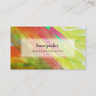 Carte De Visite Aquarelle Moderne Peinture Abstraite Artiste Strok