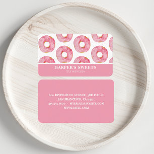 Carte De Visite Aquarelle moderne Pink Donuts Professional